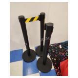 3 retractable barrier posts 3