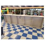 Custom built island countertop with display