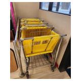 4 full size plastic shopping carts