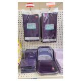 Dark purple party supplies - tablecloths, plates,