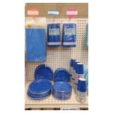 Royal Blue - table covers, plates, cups