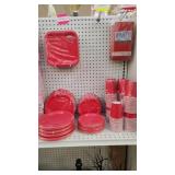 Red Birthday Party supplies - plates, cups table