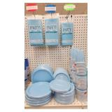Powder Blue Party Decor - Tablecovers, plates,