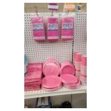Dark Pink Party Decor - Tablecovers, plates,
