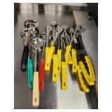 16 assorted stainless steel ladles
