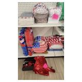 Red white and blue party decorations - table