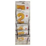 Gold number balloons