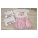 Birthday girl shirt/skirt- size 3/4 T