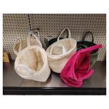 6 new assorted crushed velvet tote bags