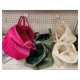 6 new assorted crushed velvet tote bags