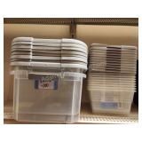 10 Clearview small storage totes with lids, come
