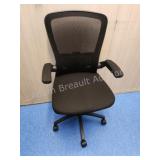Black swivel mesh back adjustable rolling office