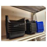 18 assorted plastic storage organizer trays