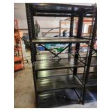 5-tier metal storage shelving unit, black