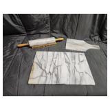 Marble cutting boards and Gourmet rolling pin