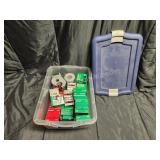 Rubbermaid 12 quart storage tote with assorted