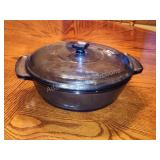 Anchor Hocking Blue Glass Dutch oven