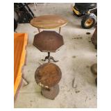 3 assorted modern vintage antique wood end tables