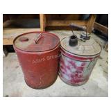 2 vintage 5 gallon fuel cans