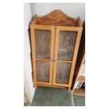 Oak wall mount display cabinet