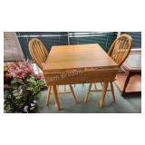 3-pc modern maple dinette set - table and 2 curved