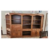 Oak 5-pc bookshelf storage set