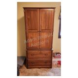 Modern wooden 2-door, 2-drawer armoire