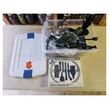 Rubbermaid storage tote with assorted Electronics