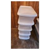 5  assorted clear view storage totes