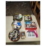 Assortment buttons and sewing supplies