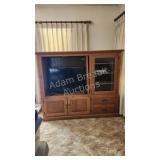Oak Entertainment center w/ Sanyo flatscreen TV