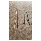 5 miscellaneous walking sticks and canes