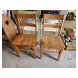 2 vintage solid wood chairs