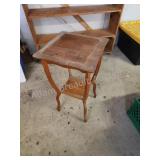 Vintage antique solid oak side table plant stand