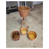 Decorative plant stand and assorted baskets