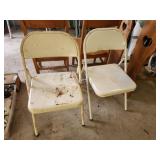 2 metal folding chairs