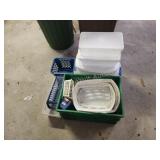 Assortment storage totes, milk crate, storage