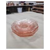 6 vintage paint depression glass 5.5-in saucer