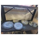 Assortment vintage clear glass plates