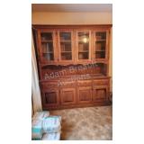 Oak buffet hutch curio cabinet