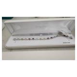 Sterling silver multi color gem bracelet