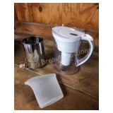 New polished chrome flour sifter and Brita water