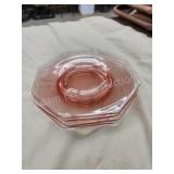 4 vintage pink depression glass 7.5 in salad