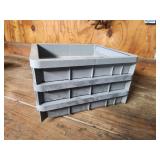 3 heavy duty Square plastic stackable storage