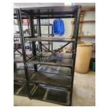 5-tier metal storage shelving unit, black