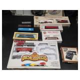 Vintage Bachman HO train cars, power pack, truck,