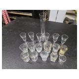 Assorted shot glasses and champagne flute