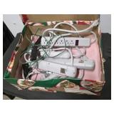 Assorted power strips, clamp light and cords