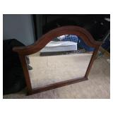 Decorative modern cherry dresser mirror, 37.75 x