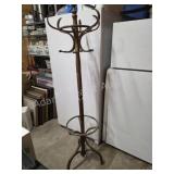 Vintage wooden coat tree with rotating top